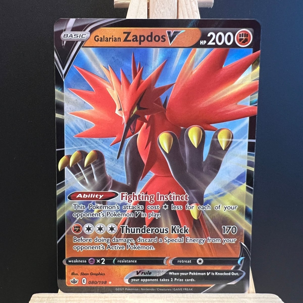 Galarian Zapdos V #080 Pokemon Card (Chilling Reign) - Unbox Unbored