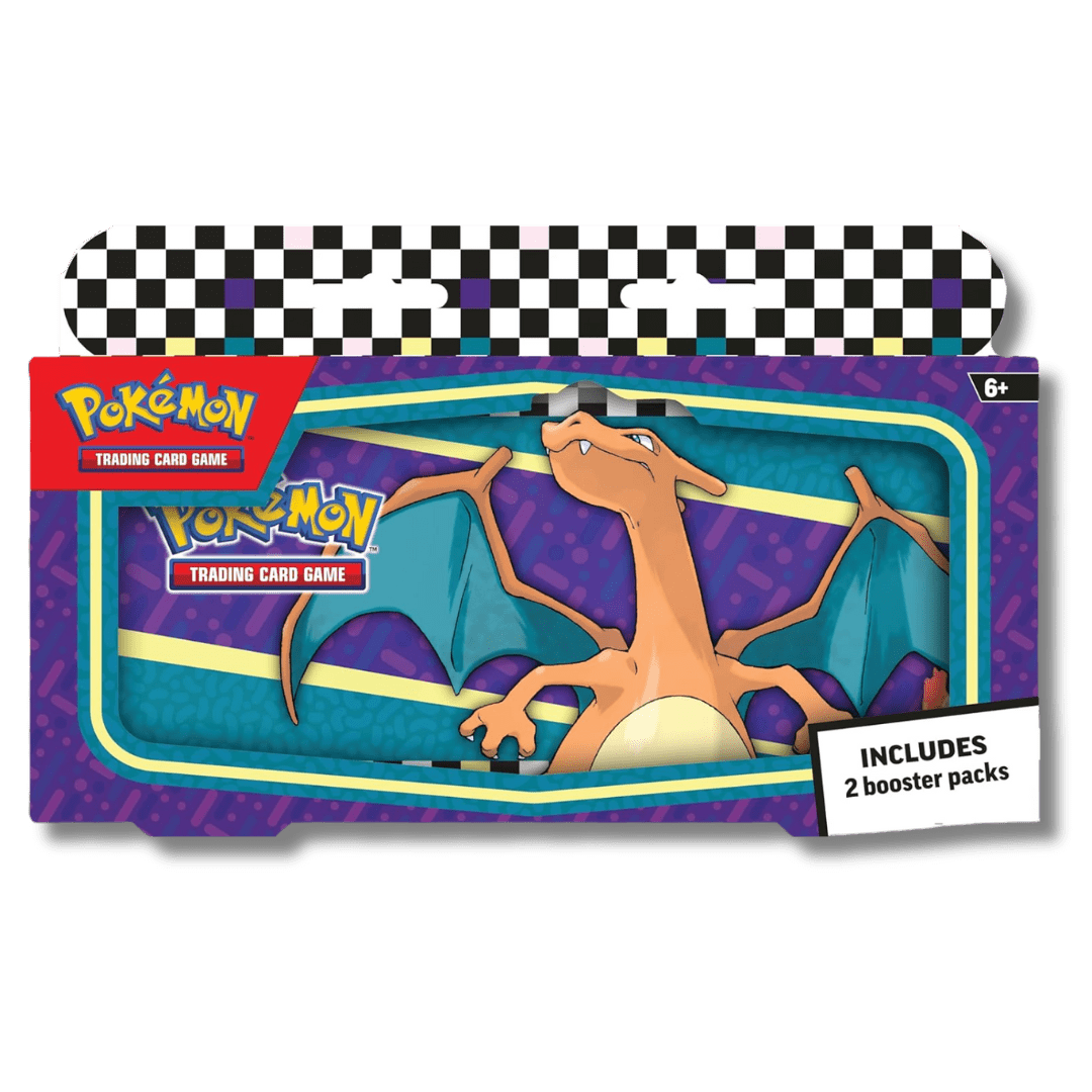 Pokemon TCG: Back to School Pencil Case – Charizard (Tin & 2 Booster Packs) - Unbox Unbored