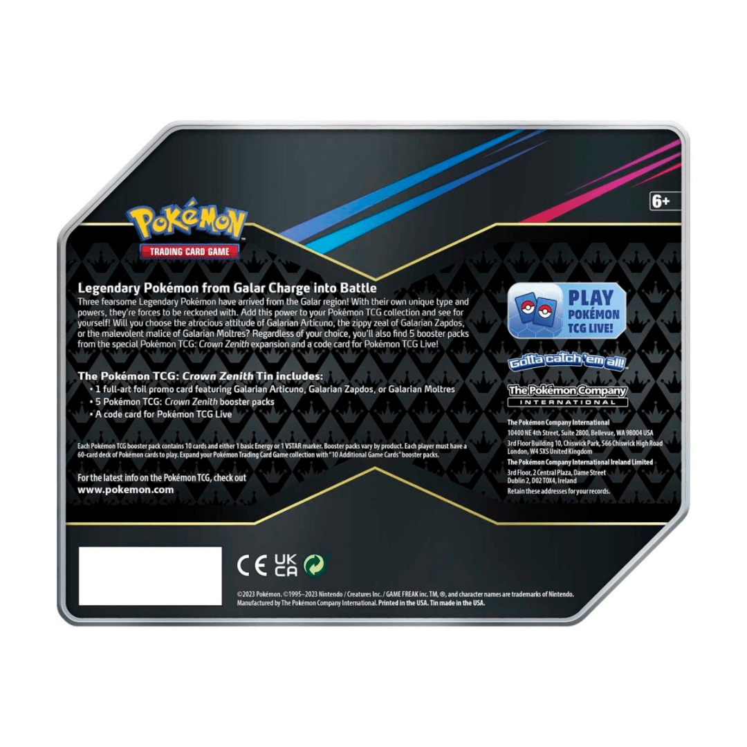 Pokemon TCG: Crown Zenith Tin (Large) - Unbox Unbored
