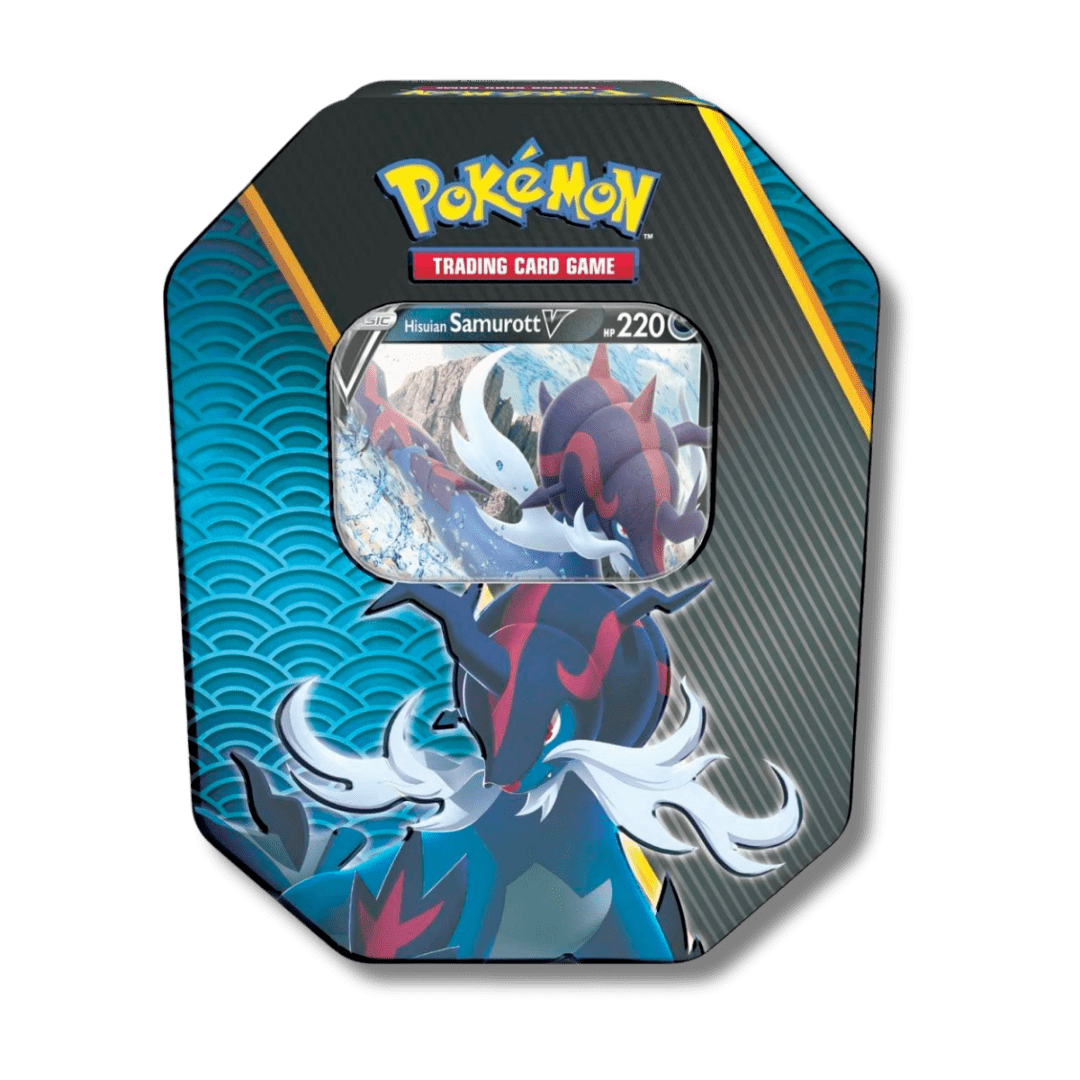 Pokemon TCG: Divergent Powers Tin (Hisuian Samurott V) - Unbox Unbored