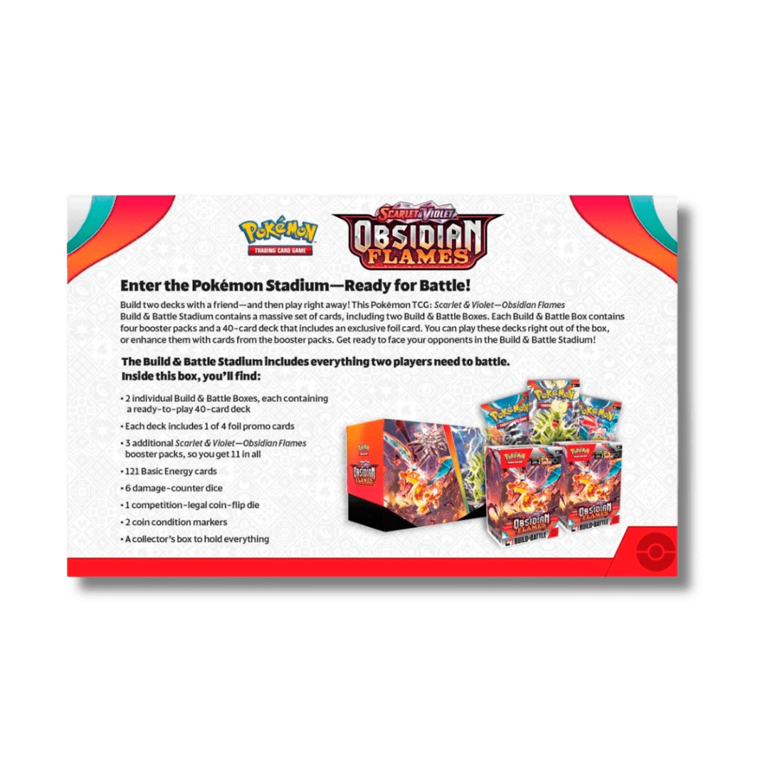 Pokemon TCG: Obsidian Flames Build & Battle Stadium (11 Booster Packs) - Unbox Unbored