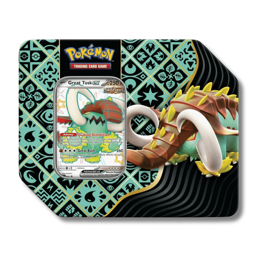 Pokemon TCG: Paldean Fates Large Tin (Shiny Great Tusk ex) - Unbox Unbored