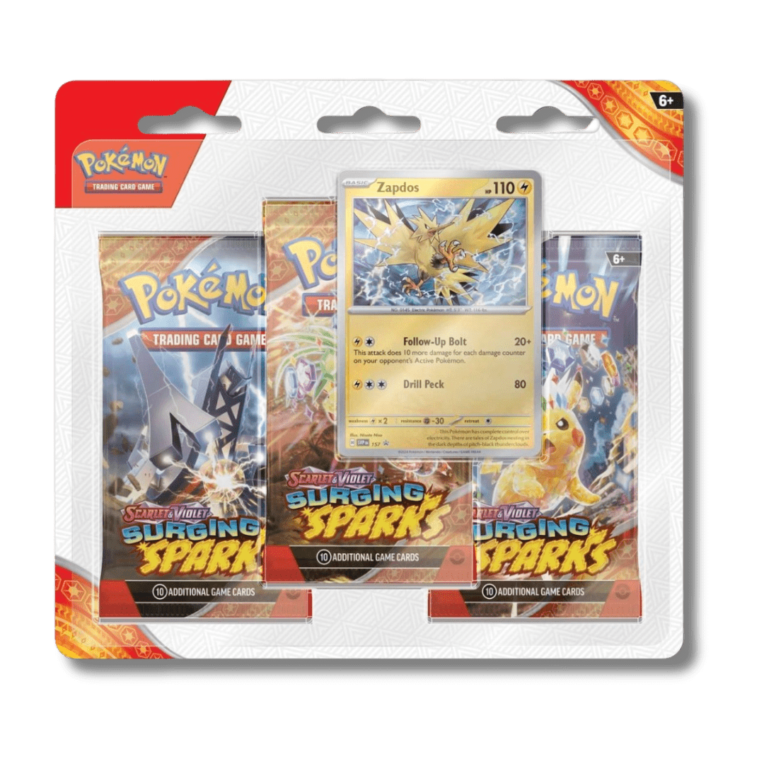 Pokemon TCG: Surging Sparks - 3 Booster Blister Pack - Unbox Unbored
