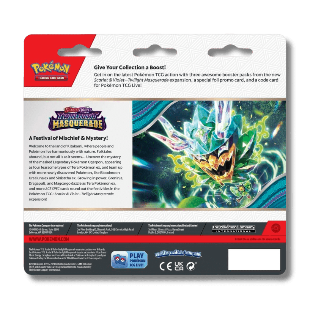 Pokemon TCG: Twilight Masquerade - 3 Booster Blister Pack - Unbox Unbored