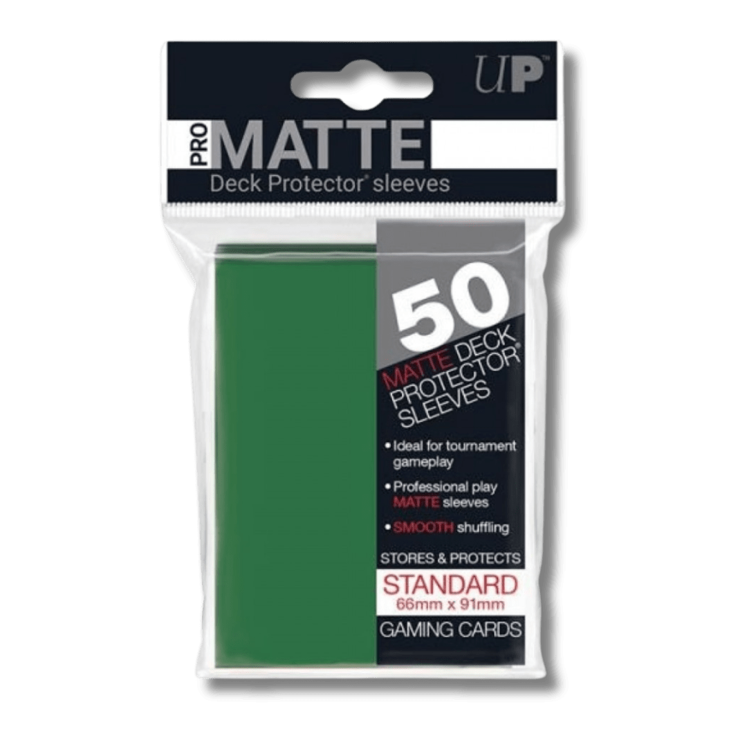 Ultra Pro: Matte Standard Non Glare Sleeves - Green (50) - Unbox Unbored
