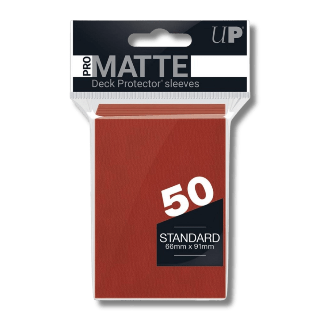 Ultra Pro: Matte Standard Non Glare Sleeves - Red (50) - Unbox Unbored