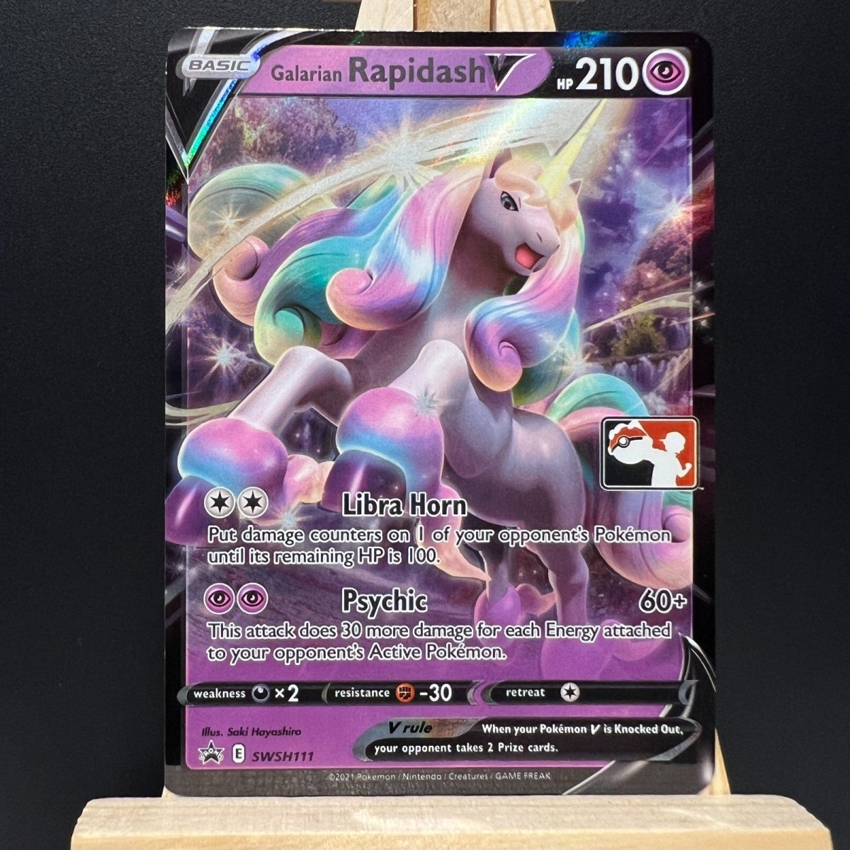 Galarian Rapidash V #SWSH111 Prize Pack Promo Pokemon Card (Sword & Shield) - Unbox Unbored Ltd