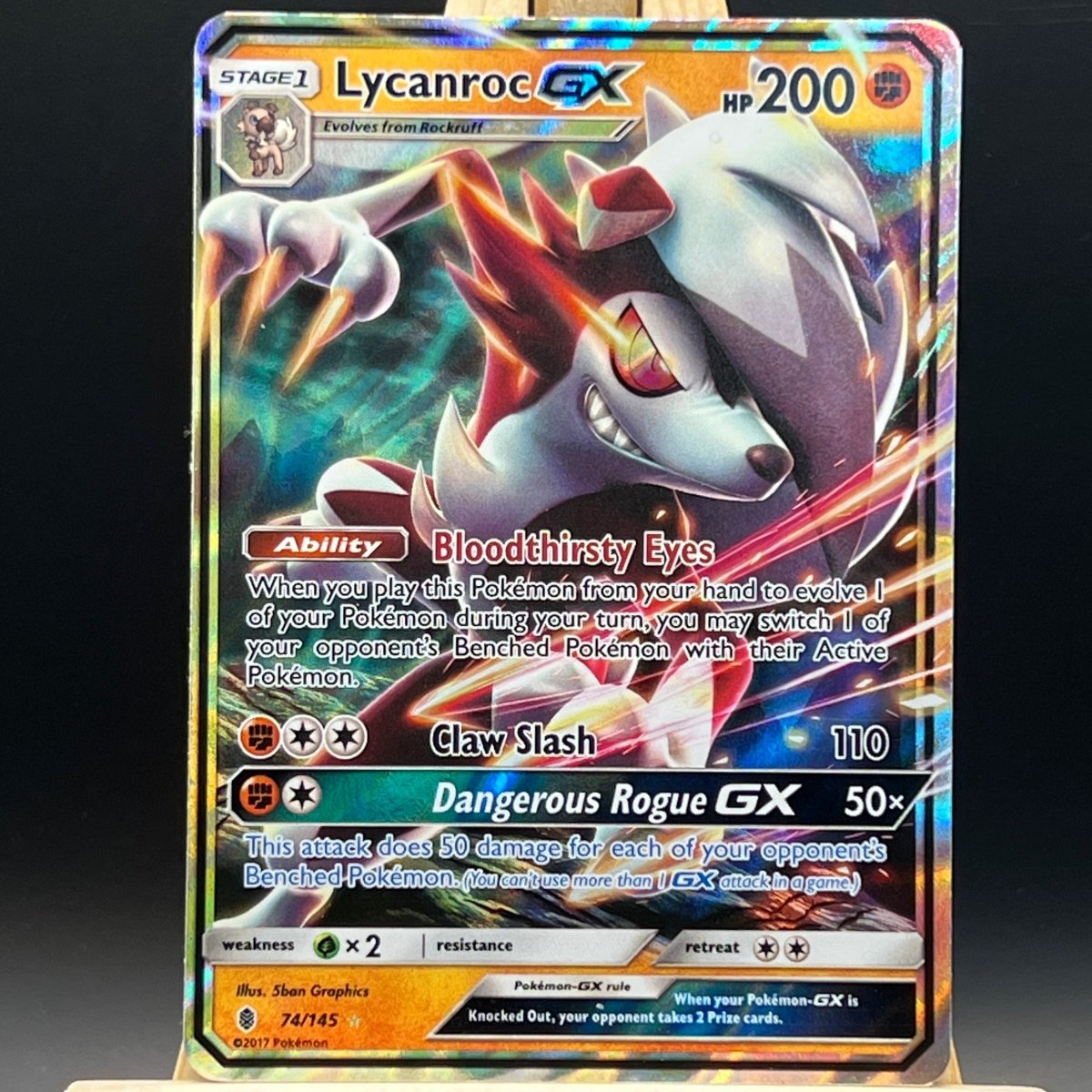 Lycanroc GX #74 Pokemon Card (Guardians Rising) - Unbox Unbored