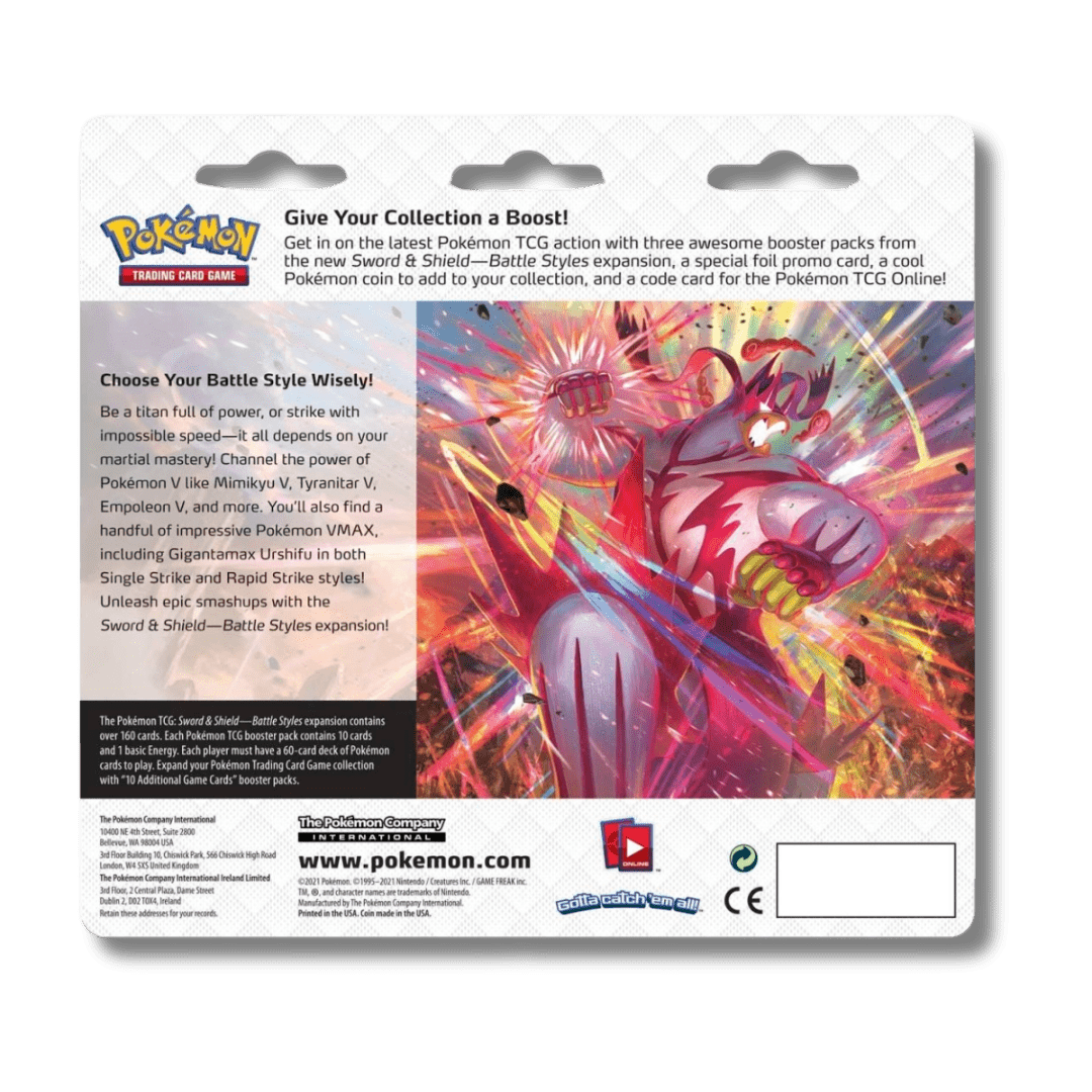 Pokemon TCG: Battle Styles - 3 Booster Blister Pack - Unbox Unbored Ltd