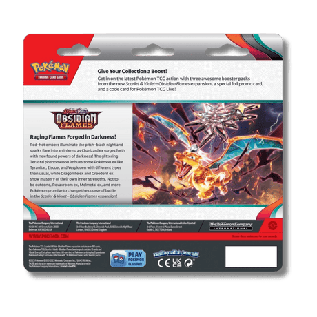 Pokemon TCG: Obsidian Flames - 3 Booster Blister Pack - Unbox Unbored