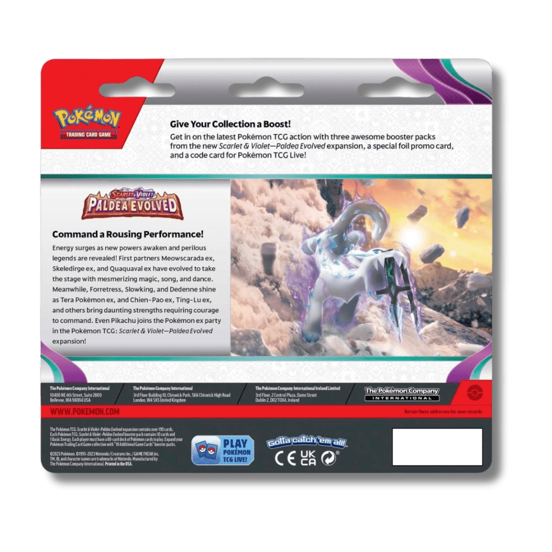 Pokemon TCG: Paldea Evolved - 3 Booster Blister Pack - Unbox Unbored Ltd