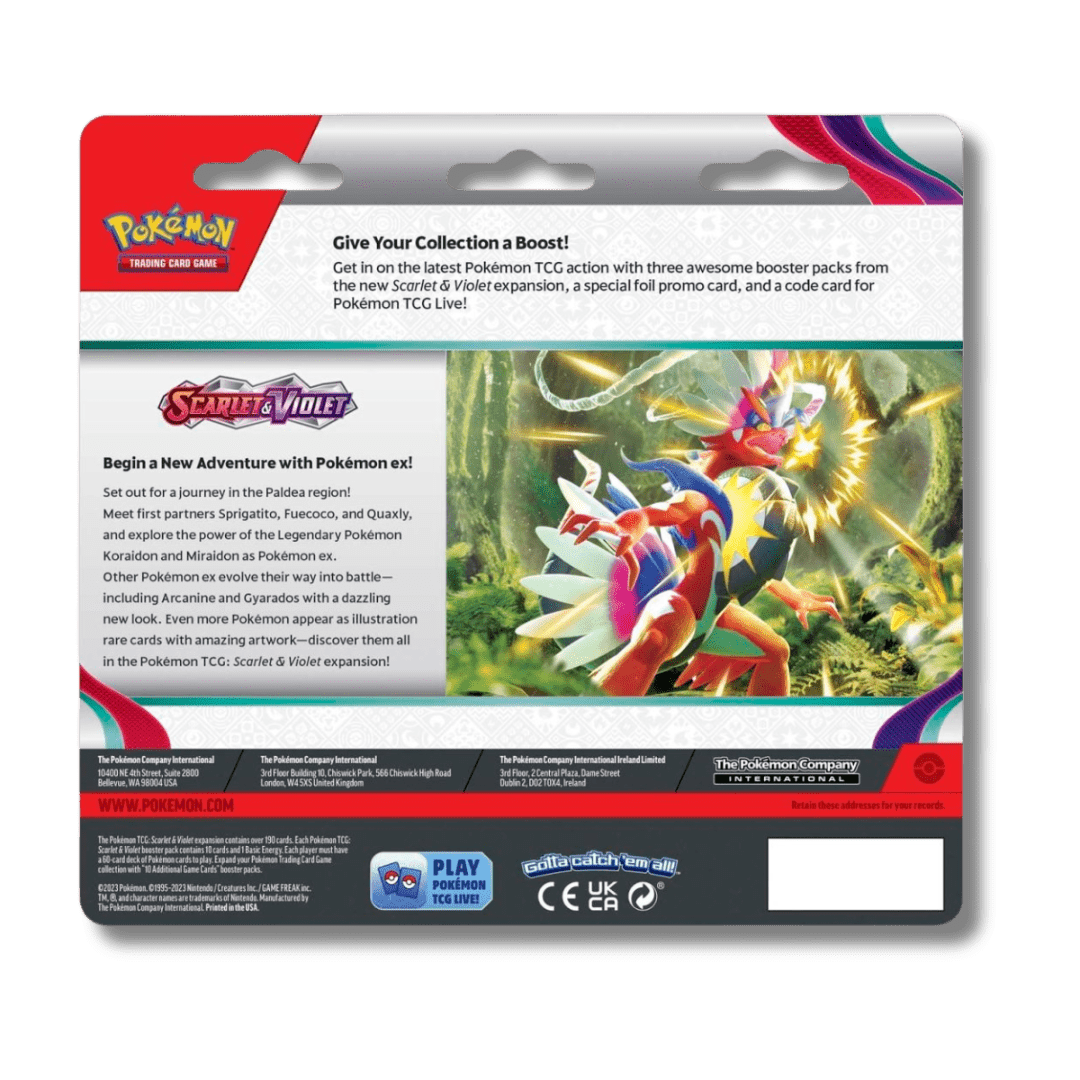 Pokemon TCG: Scarlet & Violet - 3 Booster Blister Pack - Unbox Unbored Ltd