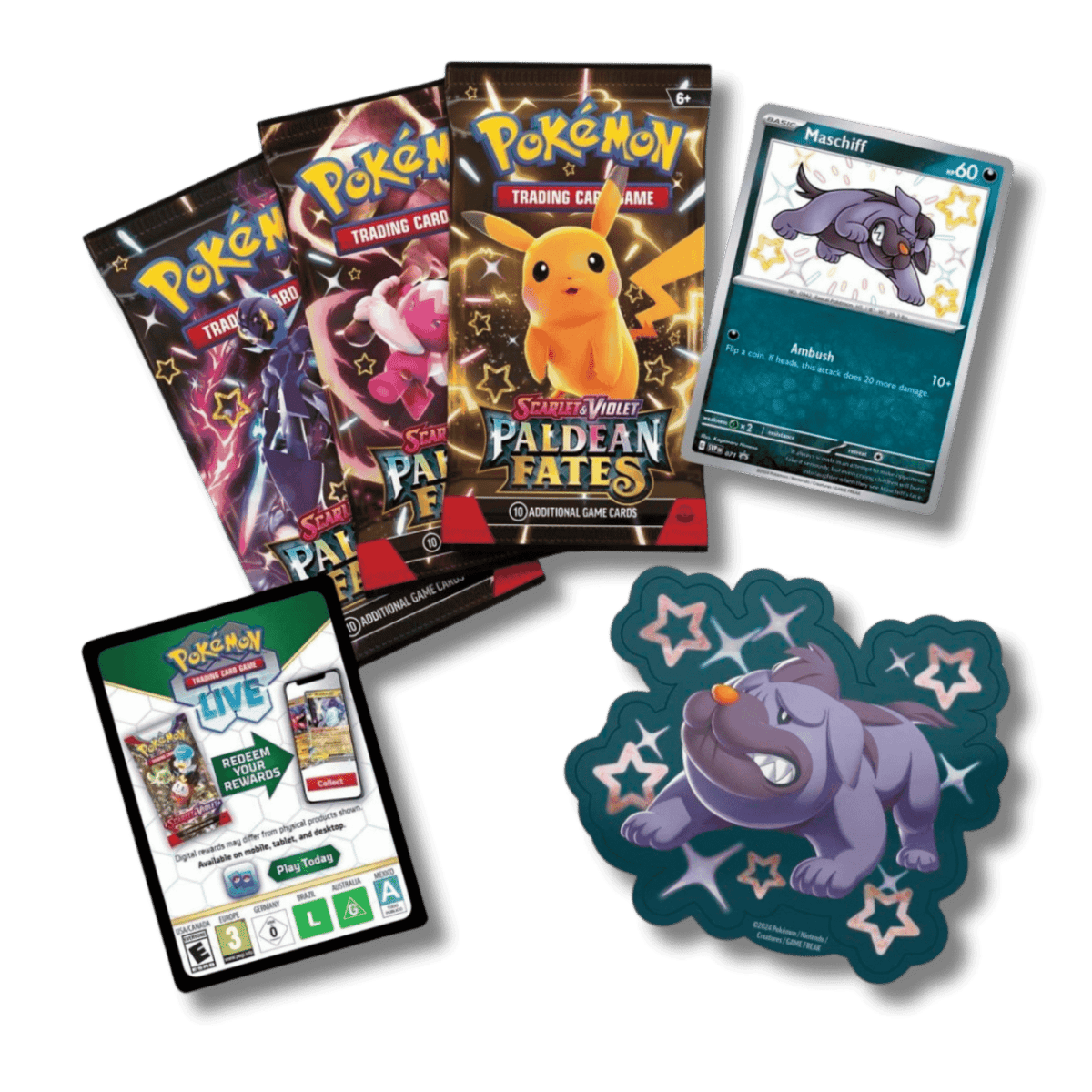 Pokemon TCG: Scarlet & Violet Paldean Fates 3 Boosters - Blister Pack - Unbox Unbored Ltd