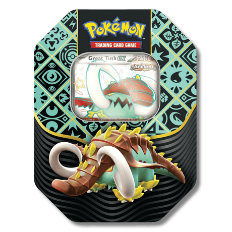 Pokemon TCG: Scarlet & Violet Paldean Fates Tin (Shiny Great Tusk ex) - Unbox Unbored Ltd