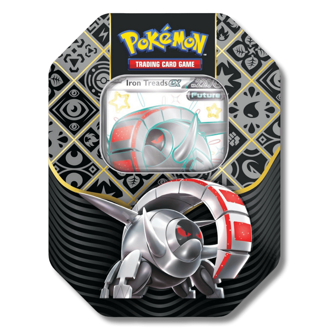 Pokemon TCG: Scarlet & Violet Paldean Fates Tin (Shiny Iron Treads ex) - Unbox Unbored Ltd