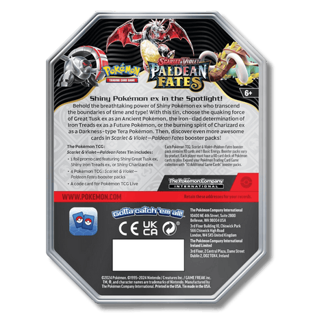 Pokemon TCG: Paldean Fates Tin (Shiny Iron Treads ex) - Unbox Unbored