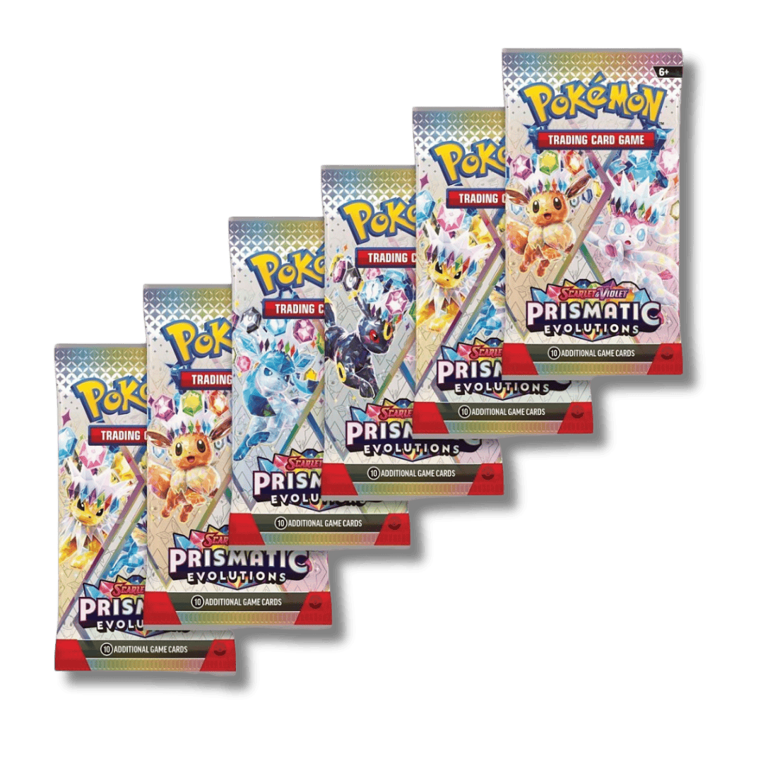 Pokemon TCG: Scarlet & Violet Prismatic Evolutions Booster Bundle (6 Packs) - Unbox Unbored Ltd