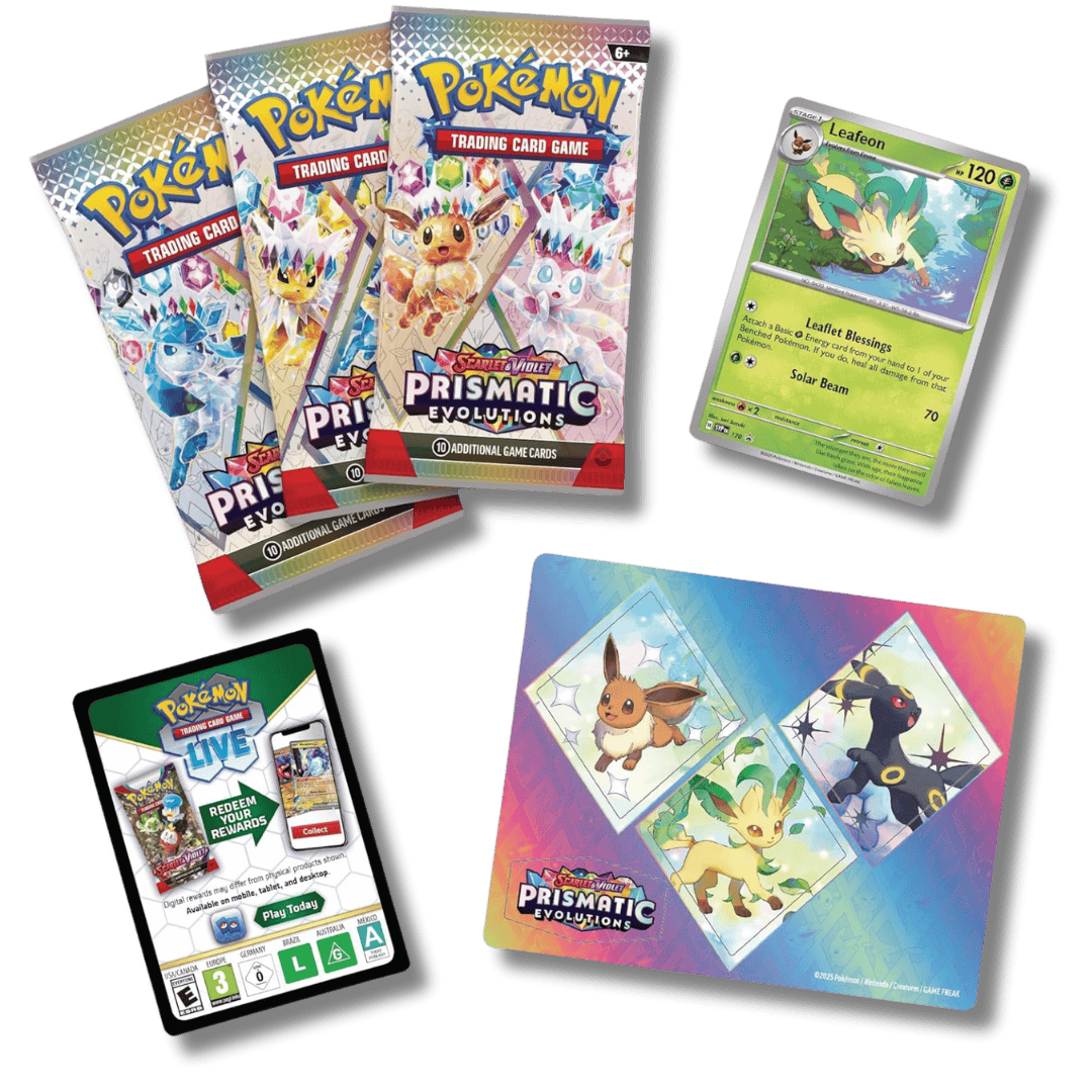 Pokemon TCG: Scarlet & Violet Prismatic Evolutions - Tech Sticker Collection (Leafeon) - Unbox Unbored Ltd