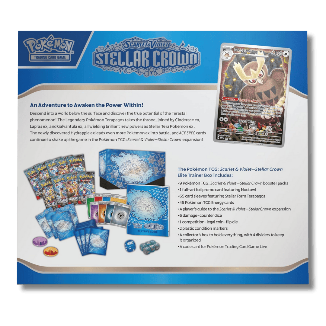 Pokemon TCG: Scarlet & Violet Stellar Crown Elite Trainer Box (ETB) - Unbox Unbored Ltd