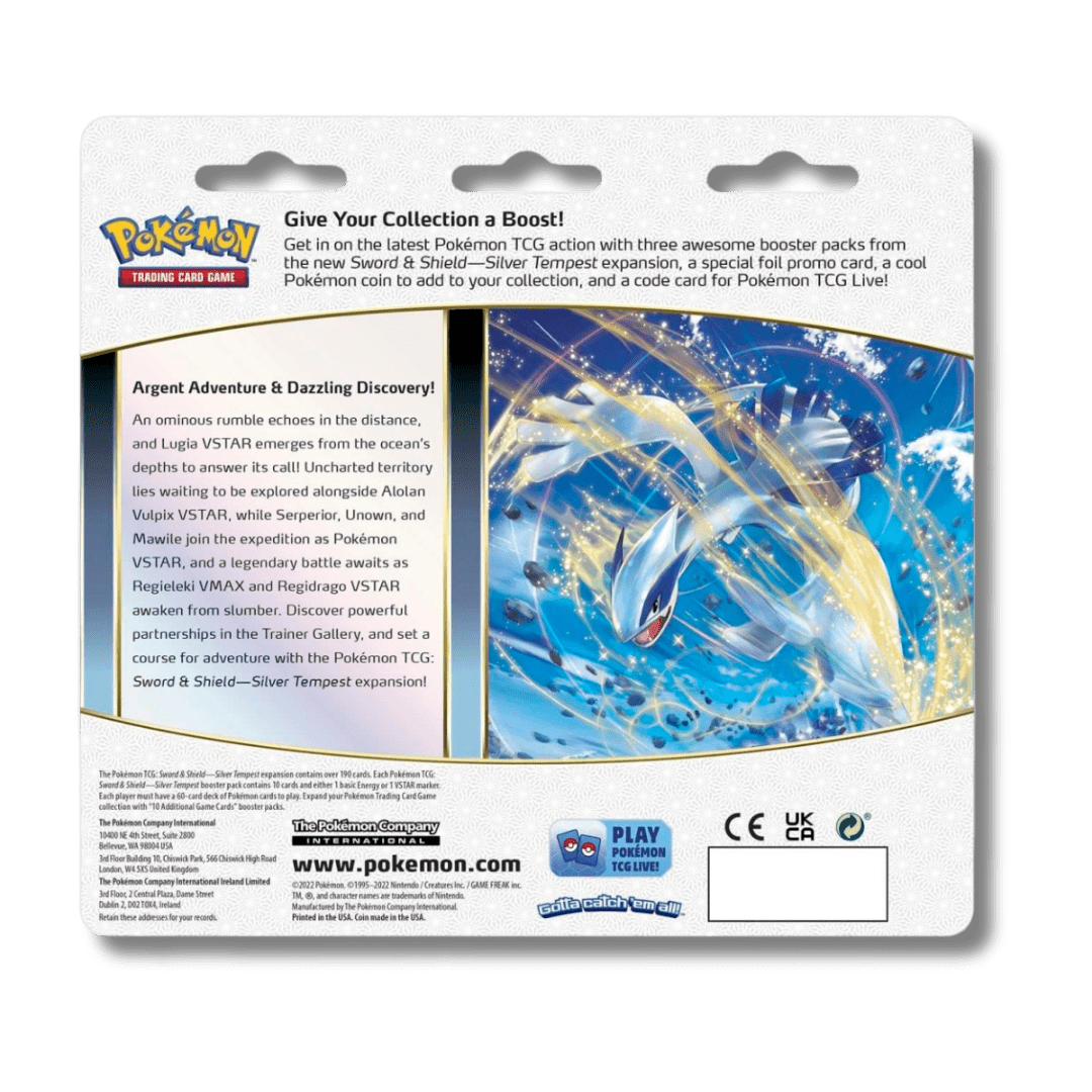 Pokemon TCG: Silver Tempest - 3 Booster Blister Pack - Unbox Unbored Ltd