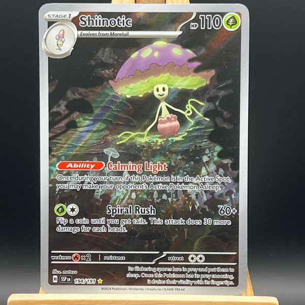 shiinotic pokemon card value Shiinotic 194/191 IR Illustration rare Pokemon Surging Sparks SV8 NM