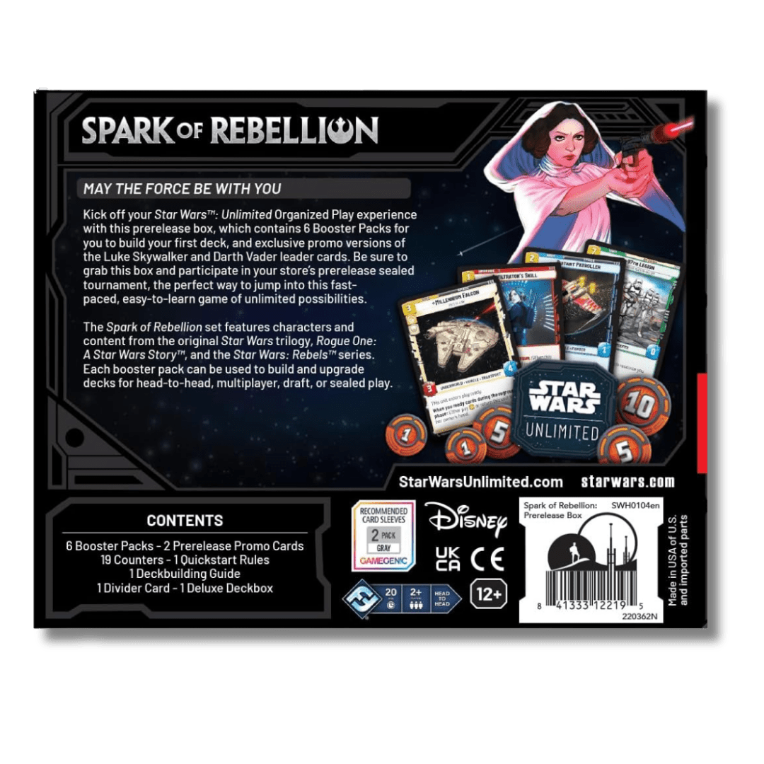 Star Wars: Unlimited - Spark of Rebellion Pre - Release Kit - Unbox Unbored